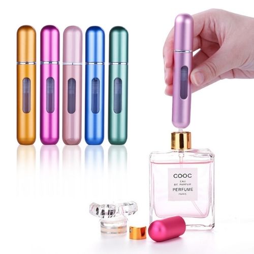 4-Pack Refillable Travel Perfume Atomizers 5 ml – Leak-Proof Mini Spray Bottles