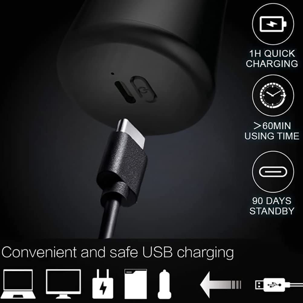 Mini Pocket Electric Shaver USB-C Rechargeable | Washable Travel Rotary Razor for Men | 6600 RPM