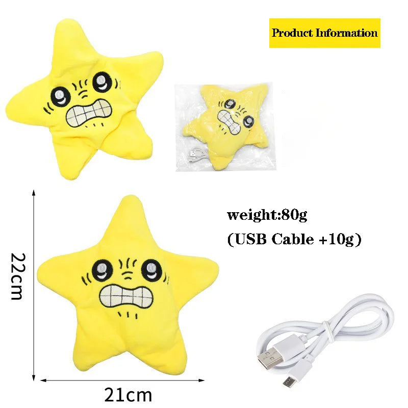Dancing Angry Star Plush Toy – Interactive Moving Plush Keychain for Kids