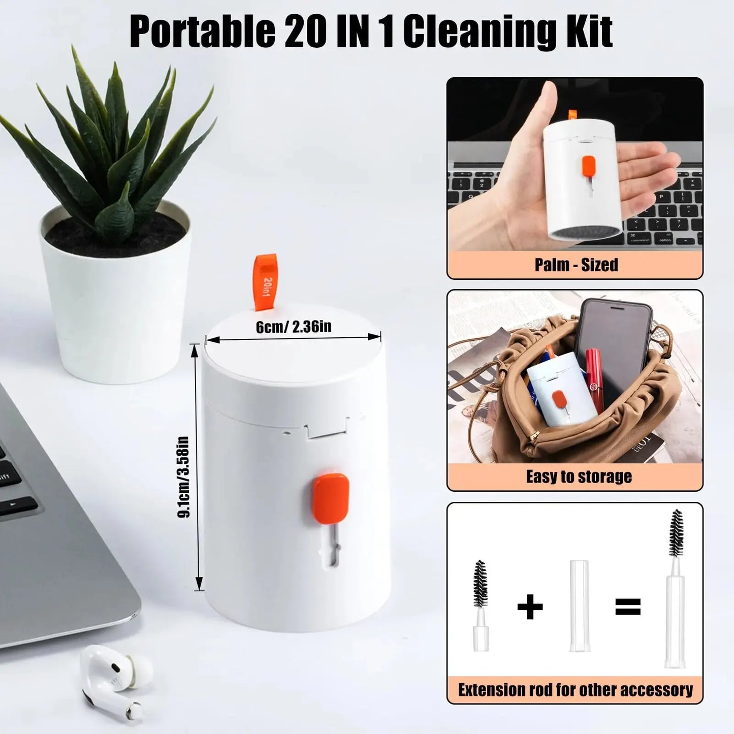20-in-1 Electronics Cleaner Kit – Pro AirPods, Keyboard, Phone, Laptop & Camera Cleaning Set with Air Blower, Keycap Puller & Screen Spray