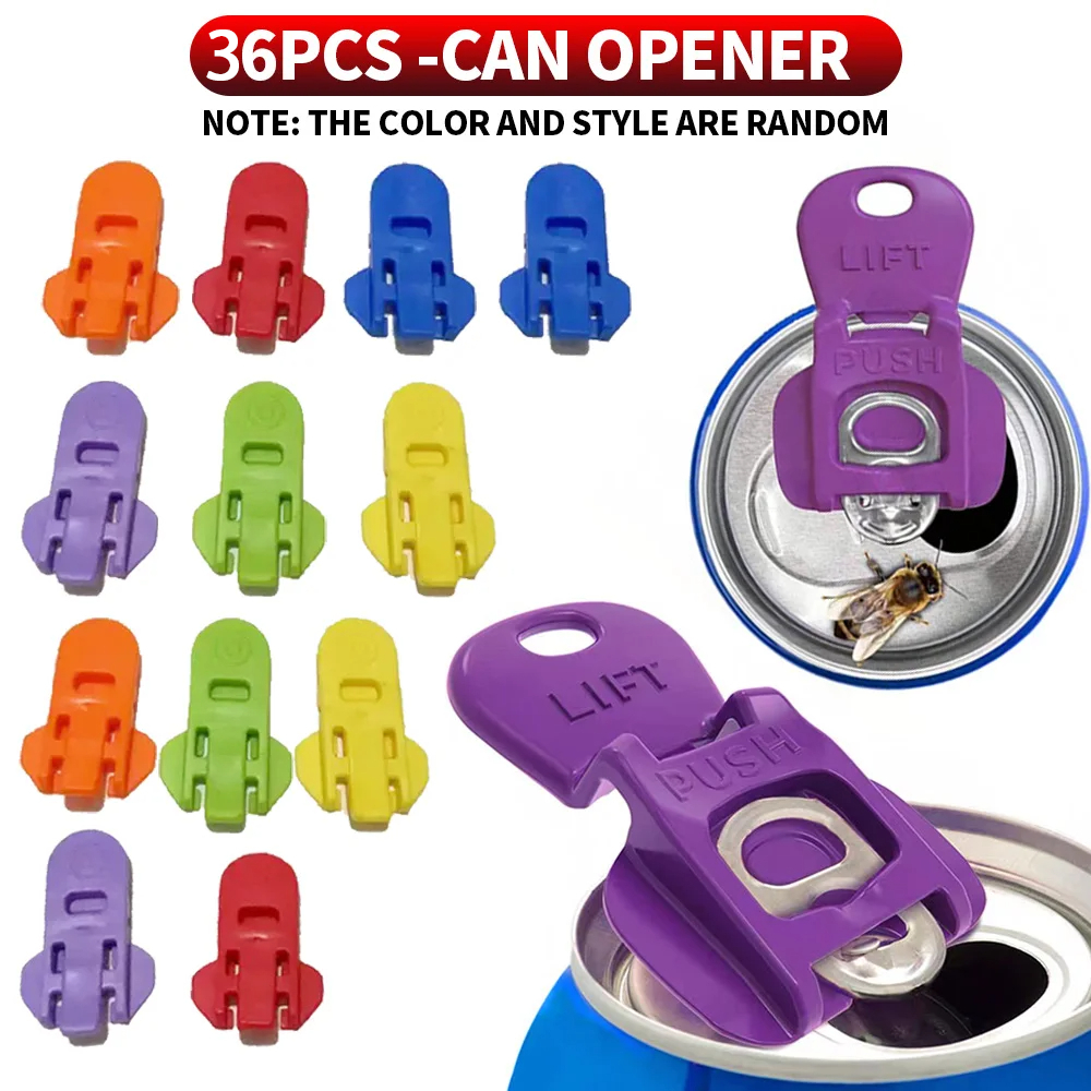 Easy Soda Can Opener Tool – Lift & Push Can Tab Opener for Nails Protection, Multi-Color Packs (6/12/36pcs)