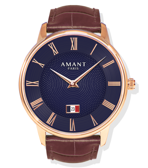AMANT Paris Luxury Watch – Ultra-Thin Sapphire Glass Dress Watch with Italian Leather Strap