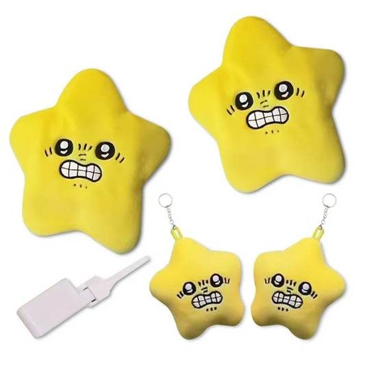 Dancing Angry Star Plush Toy – Interactive Moving Plush Keychain for Kids