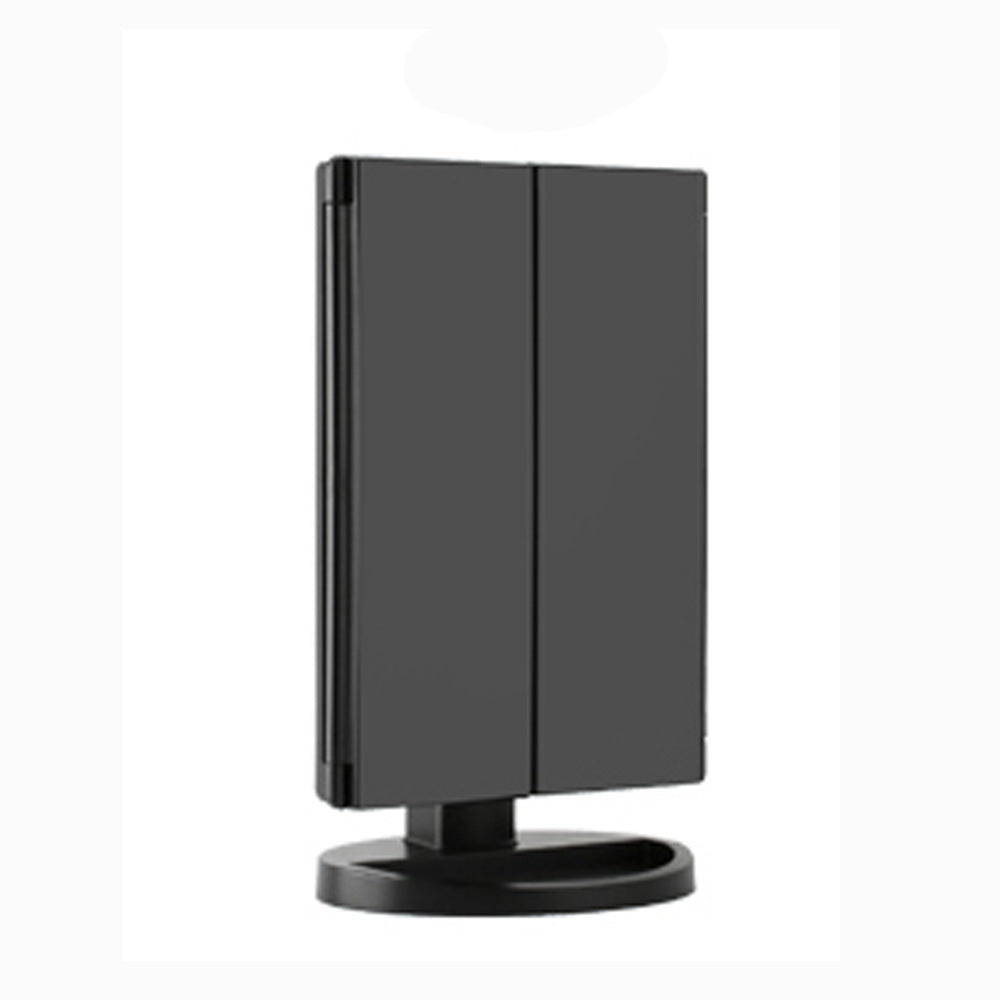 3-Panel LED Makeup Mirror with 2X/3X Magnification | Touch-Control 3-Color Light Vanity Mirror | Foldable & Rechargeable