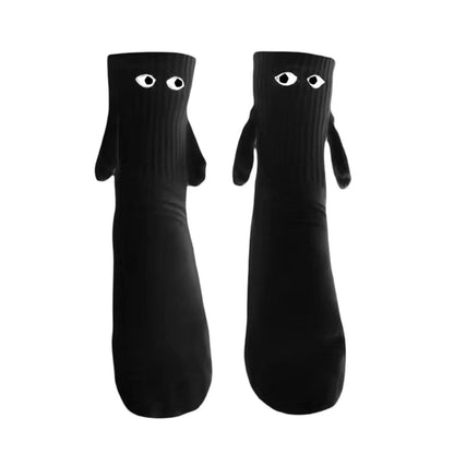 Magnetic Holding Hands Couple Socks with 3D Eyes | Funny Hand-Holding Socks Gift for Couples