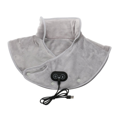 Electric Heated Neck & Shoulder Pad – USB Powered Heating Wrap with Vibration Massage, 3 Heat Levels