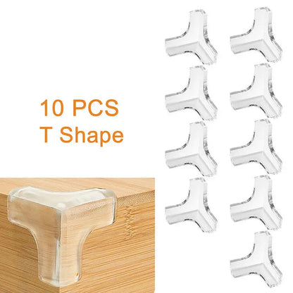 Clear Table Corner Protectors for Baby Safety – Transparent Edge Guards Bumpers, Various Shapes (10/20pcs Packs)