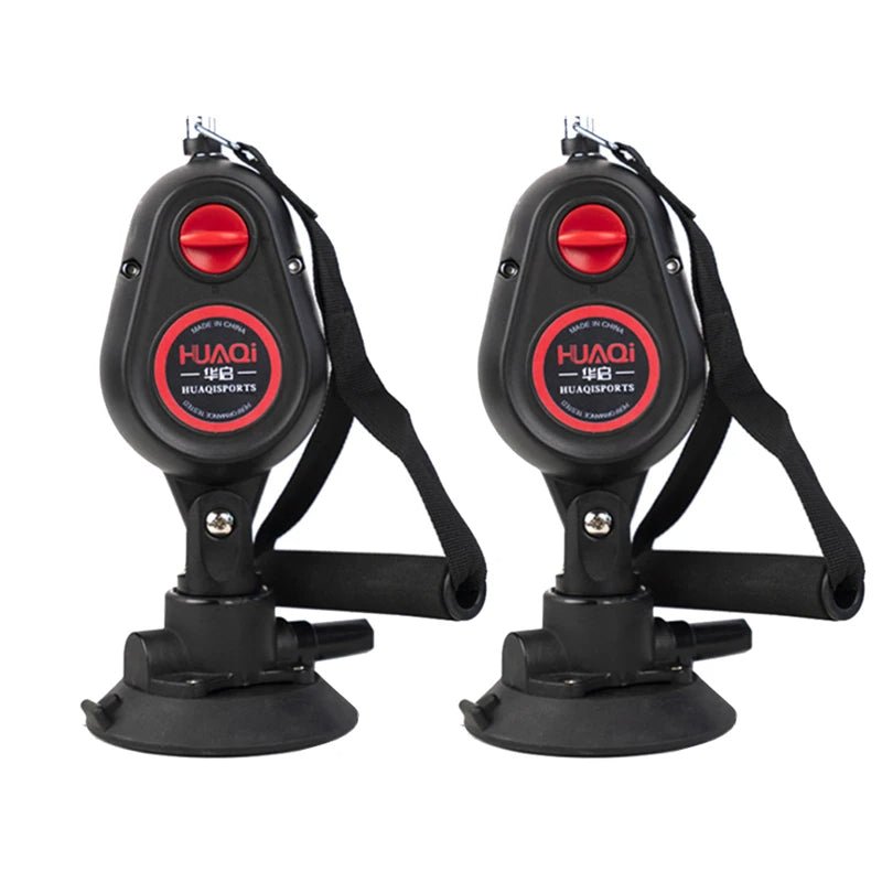 Portable Suction Cup Resistance Rope Trainer – Pull Down Cable Pulley System for Home Gym, Adjustable Strength Training