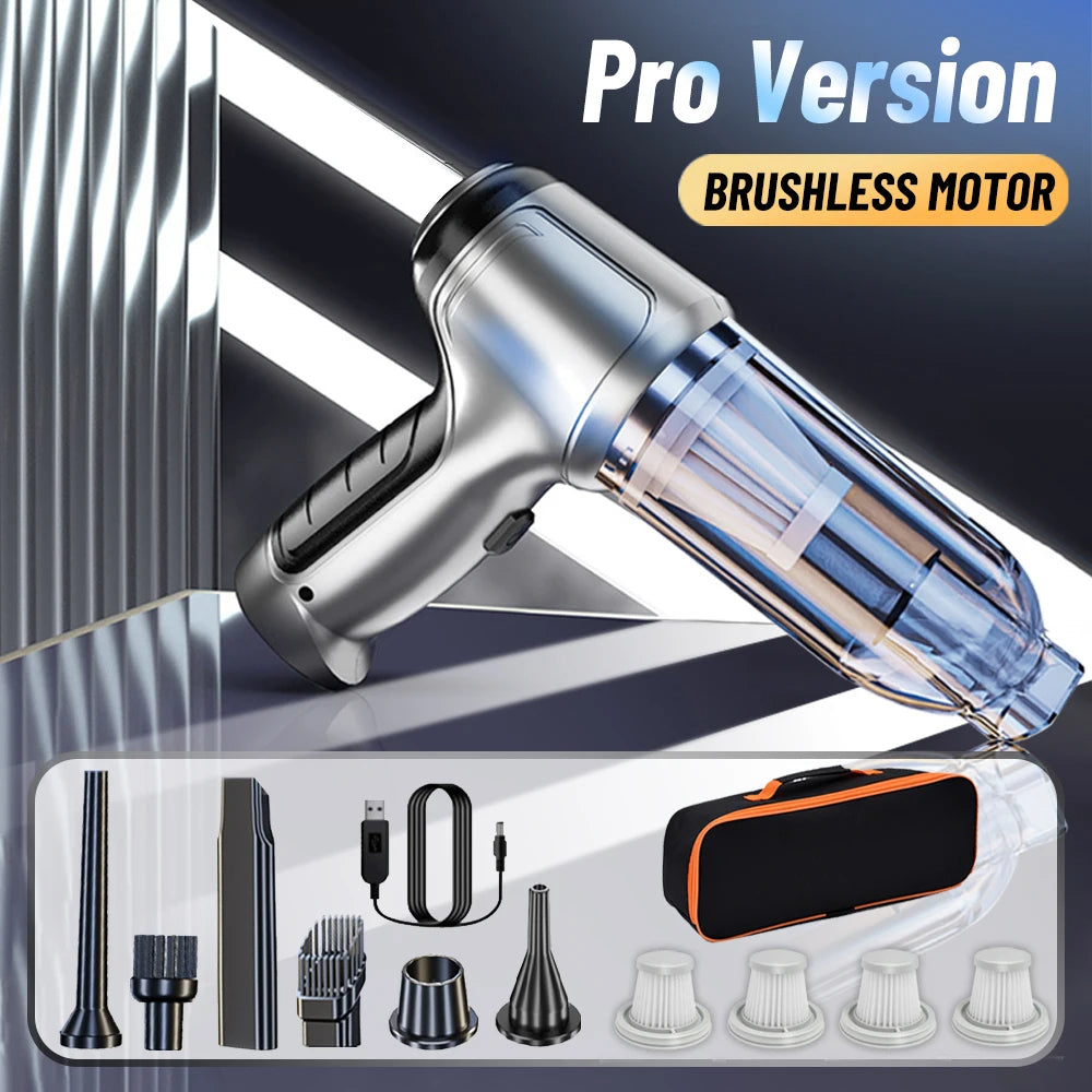 Portable Cordless Car Vacuum Cleaner & Blower – 95,000Pa Powerful 2-in-1 Handheld Vacuum