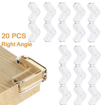 Clear Table Corner Protectors for Baby Safety – Transparent Edge Guards Bumpers, Various Shapes (10/20pcs Packs)