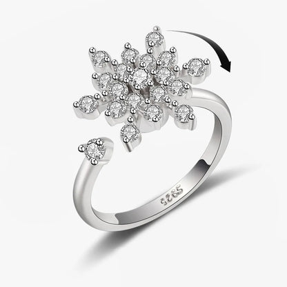 Fidget Spinner Anxiety Ring – Adjustable Crystal Stress Relief Ring for Women – Anti-Anxiety Jewelry Gift