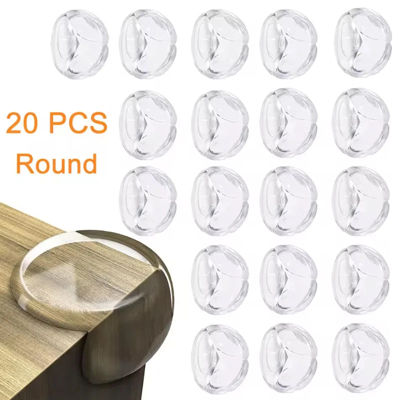 Clear Table Corner Protectors for Baby Safety – Transparent Edge Guards Bumpers, Various Shapes (10/20pcs Packs)