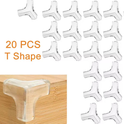 Clear Table Corner Protectors for Baby Safety – Transparent Edge Guards Bumpers, Various Shapes (10/20pcs Packs)