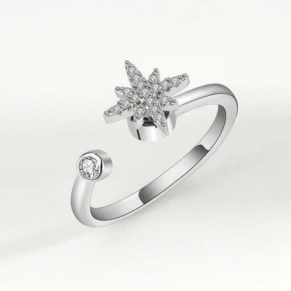 Fidget Spinner Anxiety Ring – Adjustable Crystal Stress Relief Ring for Women – Anti-Anxiety Jewelry Gift