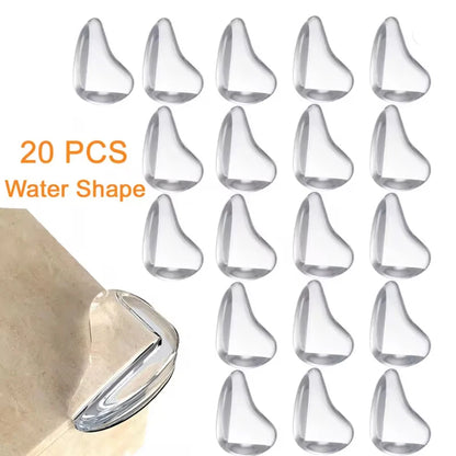 Clear Table Corner Protectors for Baby Safety – Transparent Edge Guards Bumpers, Various Shapes (10/20pcs Packs)