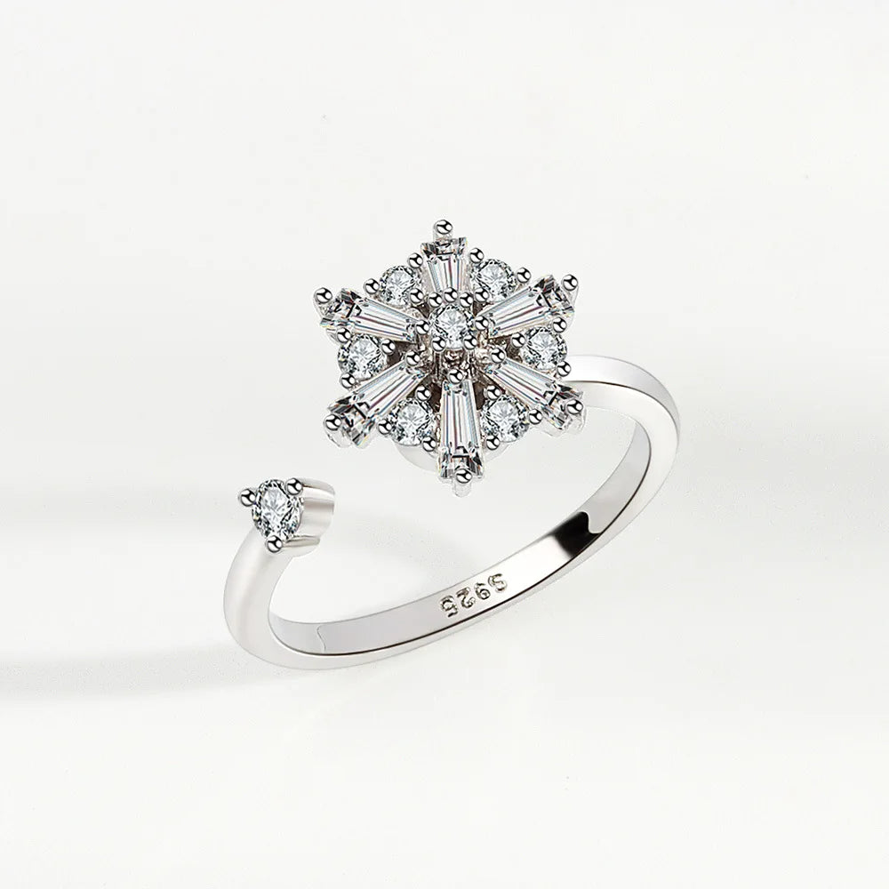 Fidget Spinner Anxiety Ring – Adjustable Crystal Stress Relief Ring for Women – Anti-Anxiety Jewelry Gift