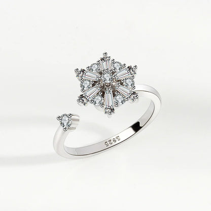 Fidget Spinner Anxiety Ring – Adjustable Crystal Stress Relief Ring for Women – Anti-Anxiety Jewelry Gift