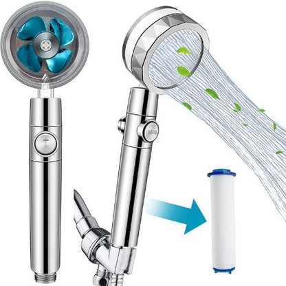 Turbo Propeller Shower Head High Pressure with Filter | 360° Rotating Power Spray Spa Shower Head