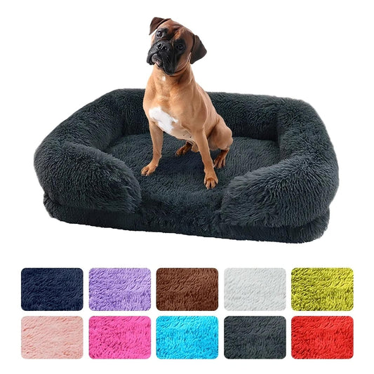 Orthopedic Dog Bed Sofa – Plush Calming Pet Couch with Supportive Egg Crate Foam, Washable Cover for Medium Dogs