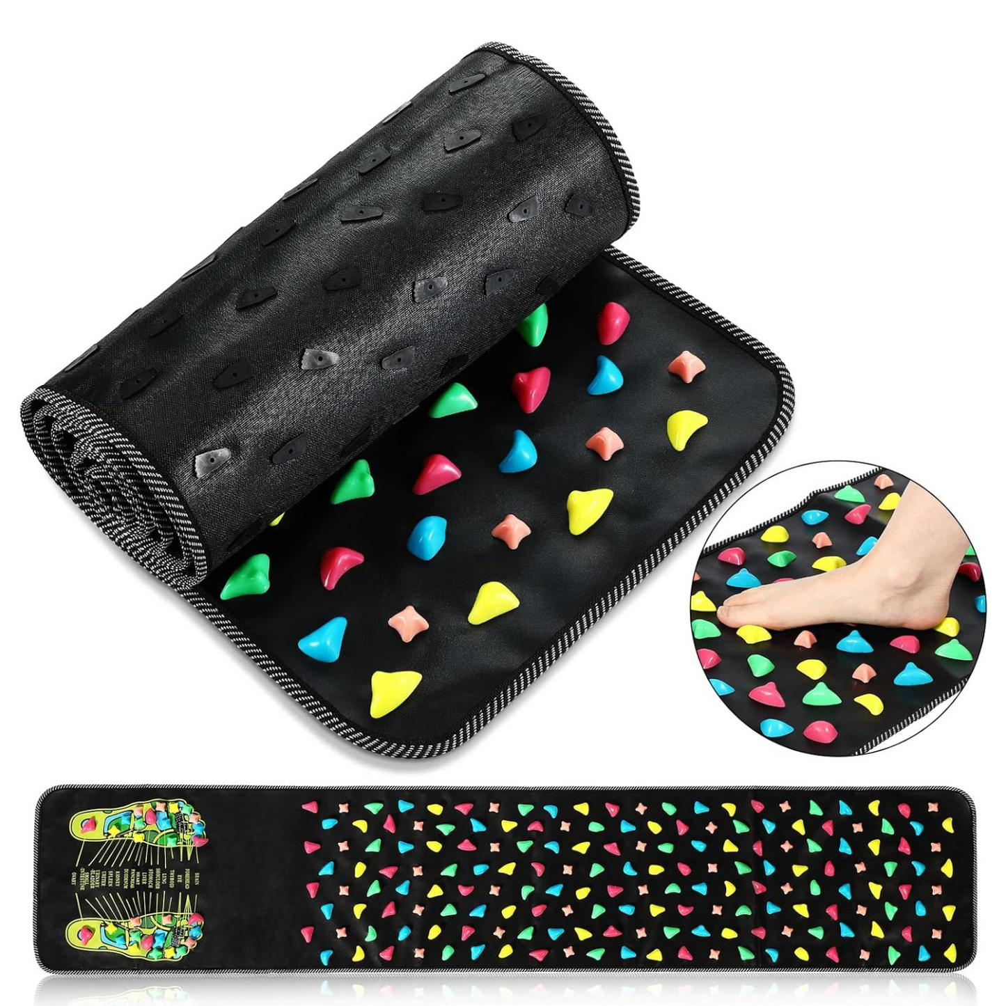 Reflexology Foot Massage Mat – Acupressure Walk Stone Pad for Pain Relief, Better Sleep & Stress Reduction
