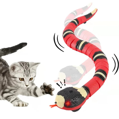 Interactive Snake Cat Toy Rechargeable | Smart Sensing Moving Snake with Glowing Eyes for Cats & Dogs