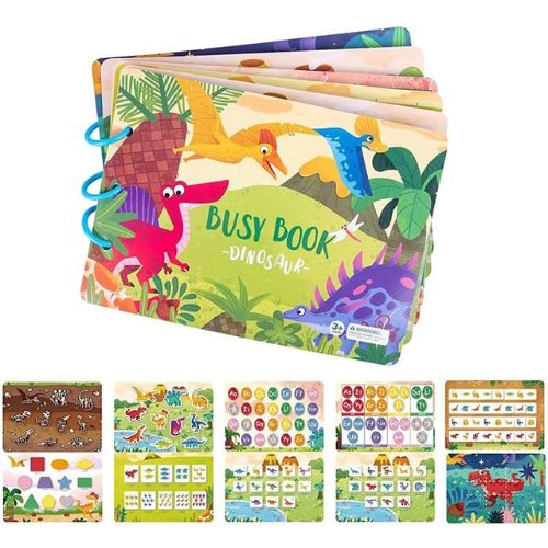 Montessori Busy Book for Toddlers 1-4 Years | 20+ Themes Quiet Book with Markers & Stickers | Educational Activity Book