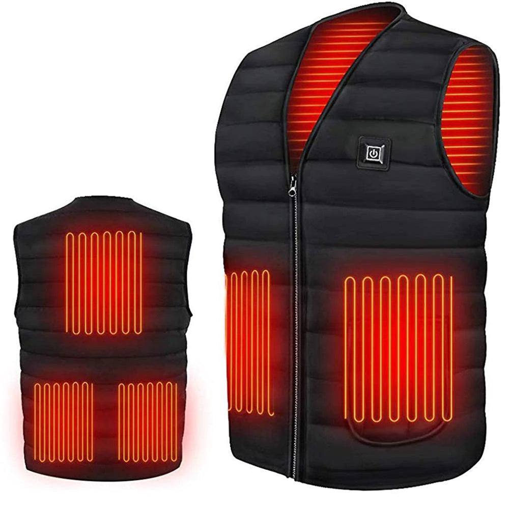 USB Heated Vest 3 Zones with Battery Included | Lightweight Electric Warming Vest Up to 5 Hours Heat