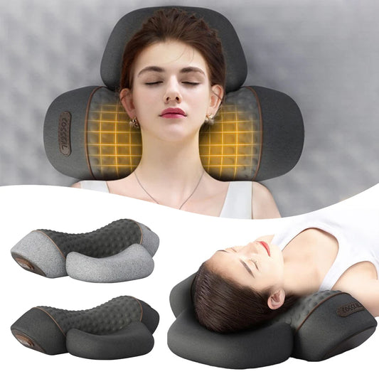 Electric Neck Massage Pillow – Heated Shiatsu Vibrating Neck & Shoulder Relaxer with Deep Kneading