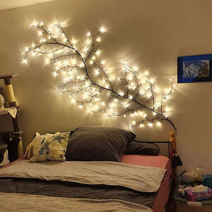 Enchanted LED Tree Branch Wall Lights – 2.5 m Bendable Twig with 180 Warm White LEDs (EU Plug)