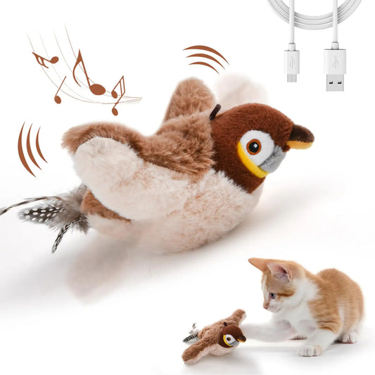 Interactive Flapping Bird Cat Toy with Sound & Catnip | Rechargeable Motion-Activated Plush for Cats Ready to copy-paste and make every cat owner buy it? 😻