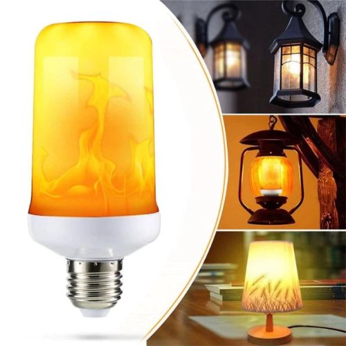 2-Pack LED Flame Effect Light Bulbs E27 – 4 Modes Flickering Fire Bulb for Home, Halloween & Christmas Decor