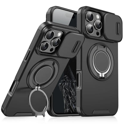 iPhone Armor Case with Slide Camera Cover, MagSafe, Kickstand & Wrist Strap – Full Protection