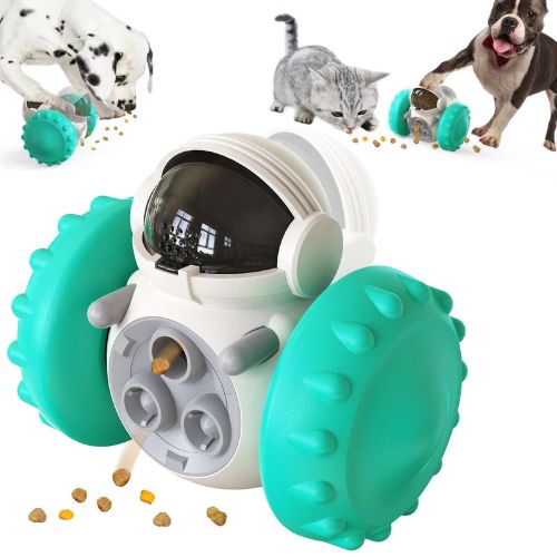 Robot Treat Tumbler Toy for Dogs & Cats – Moving Interactive Feeder with Big Wheels