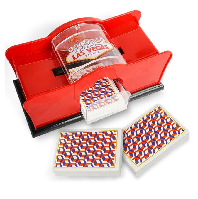 Manual Hand-Crank Card Shuffler – Battery-Free 2-Deck Automatic Shuffling Machine for Poker, Blackjack & UNO