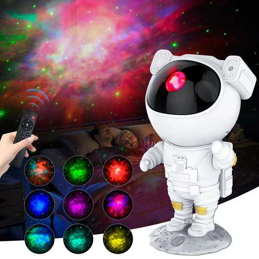 Astronaut Galaxy Projector Night Light – 360° Rotating Star Projector Lamp with Remote, Nebula Effects for Bedroom & Home Theater