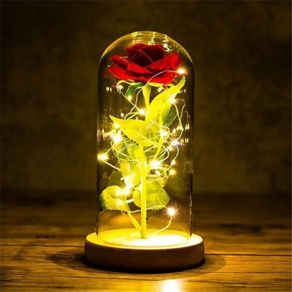 Enchanted Galaxy Rose in Glass Dome – Forever Rose with Colour-Changing LED Lights
