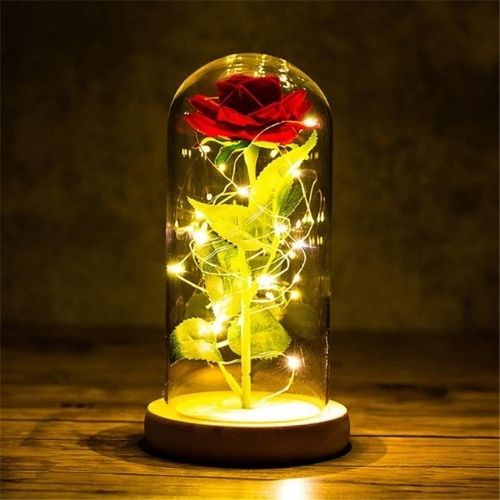 Enchanted Galaxy Rose in Glass Dome – Forever Rose with Colour-Changing LED Lights