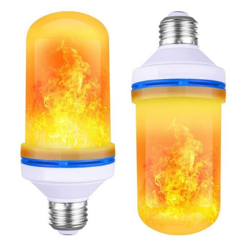 2-Pack LED Flame Effect Light Bulbs E27 – 4 Modes Flickering Fire Bulb for Home, Halloween & Christmas Decor