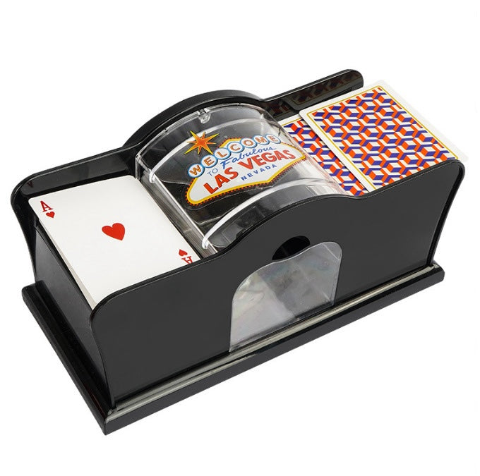 Manual Hand-Crank Card Shuffler – Battery-Free 2-Deck Automatic Shuffling Machine for Poker, Blackjack & UNO