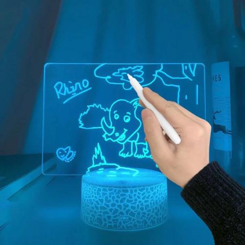 Rewritable LED Message Board Night Light – Acrylic Note Pad Lamp with 7 Colors, Touch Control for Kids Room & Home Decor