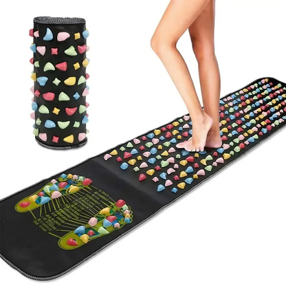 Reflexology Foot Massage Mat – Acupressure Walk Stone Pad for Pain Relief, Better Sleep & Stress Reduction