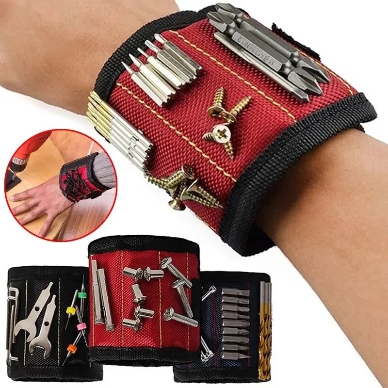 Magnetic Wristband for Holding Screws, Nails & Tools – Strong N45 Magnets Wrist Tool Holder for DIY & Repairs