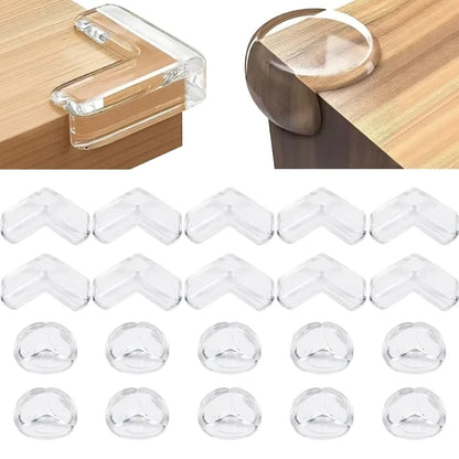 Clear Table Corner Protectors for Baby Safety – Transparent Edge Guards Bumpers, Various Shapes (10/20pcs Packs)