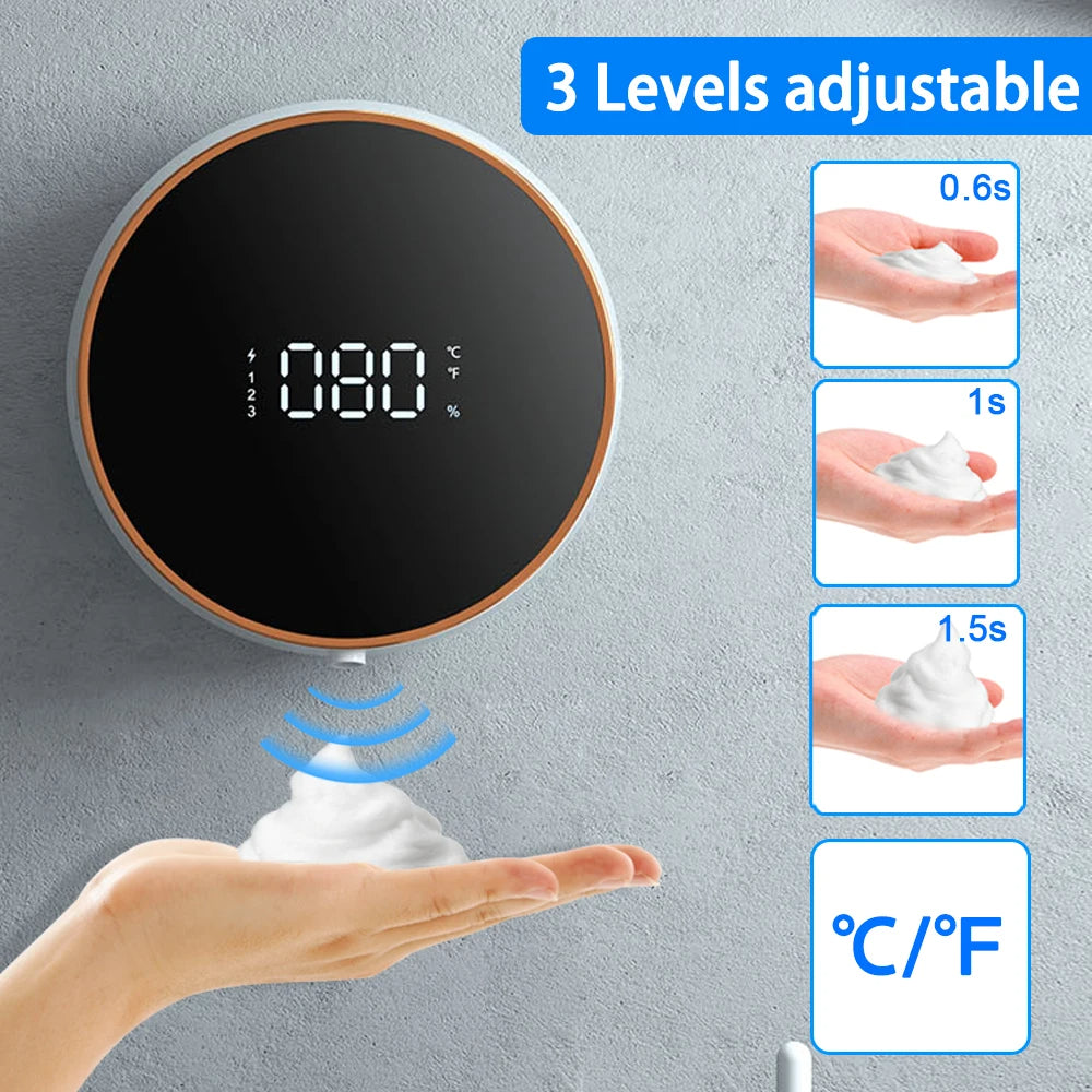 Touch-Free Automatic Foaming Soap Dispenser Wall Mount | Rechargeable with LED Display
