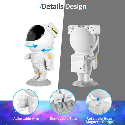 Astronaut Galaxy Projector Night Light – 360° Rotating Star Projector Lamp with Remote, Nebula Effects for Bedroom & Home Theater