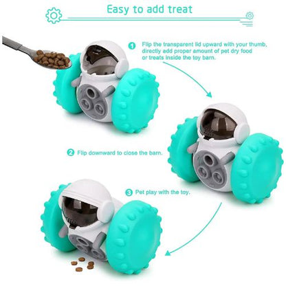 Robot Treat Tumbler Toy for Dogs & Cats – Moving Interactive Feeder with Big Wheels