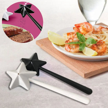 Magic Wand Salt & Pepper Shakers Set of 2 | Star Wand Spice Dispenser | Fun Kitchen Gift for Kids & Adults