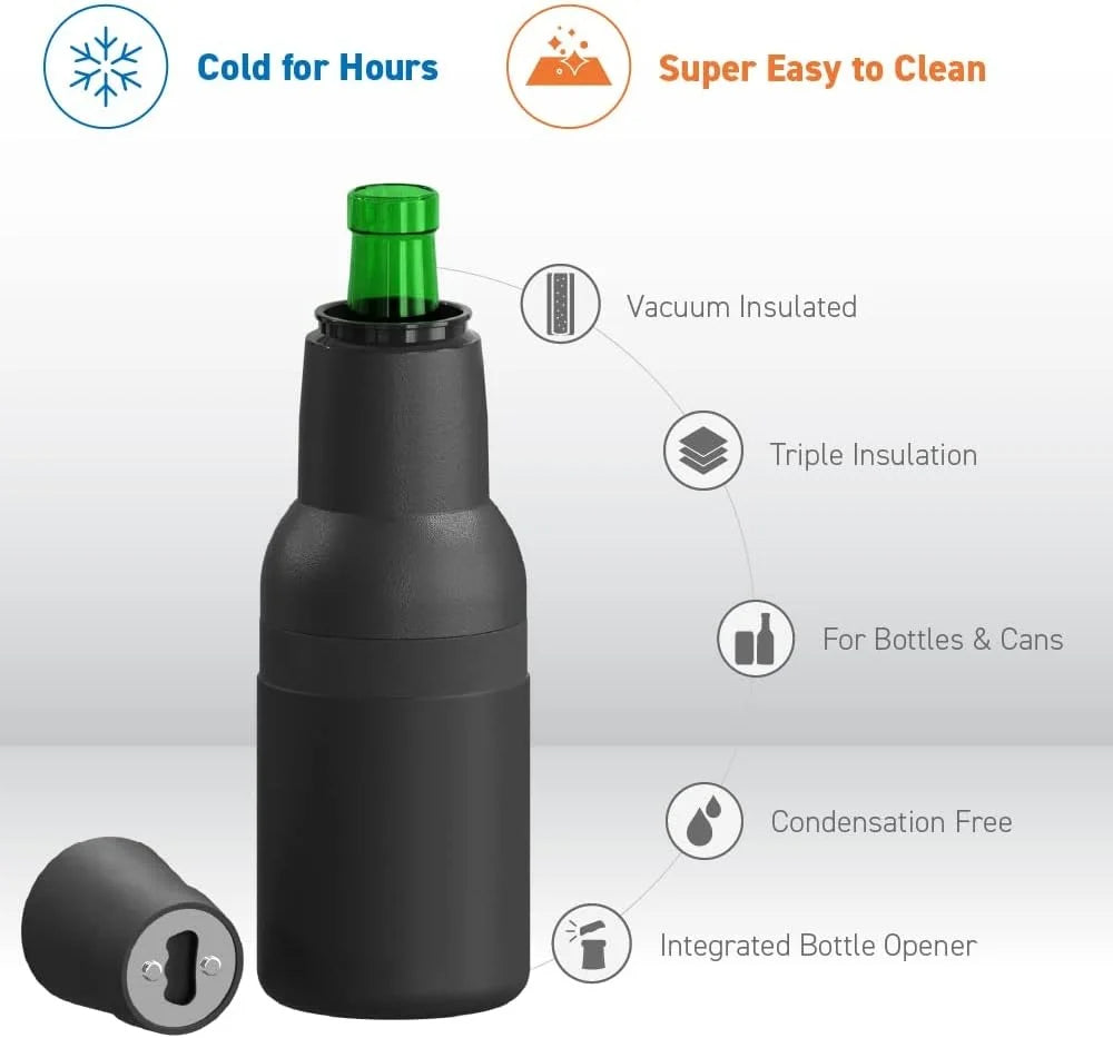 3-in-1 Stainless Steel Can Cooler 500 ml | Vacuum Insulated Beer & Bottle Holder | Keeps Drinks Cold 8 Hours