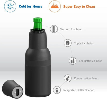 3-in-1 Stainless Steel Can Cooler 500 ml | Vacuum Insulated Beer & Bottle Holder | Keeps Drinks Cold 8 Hours