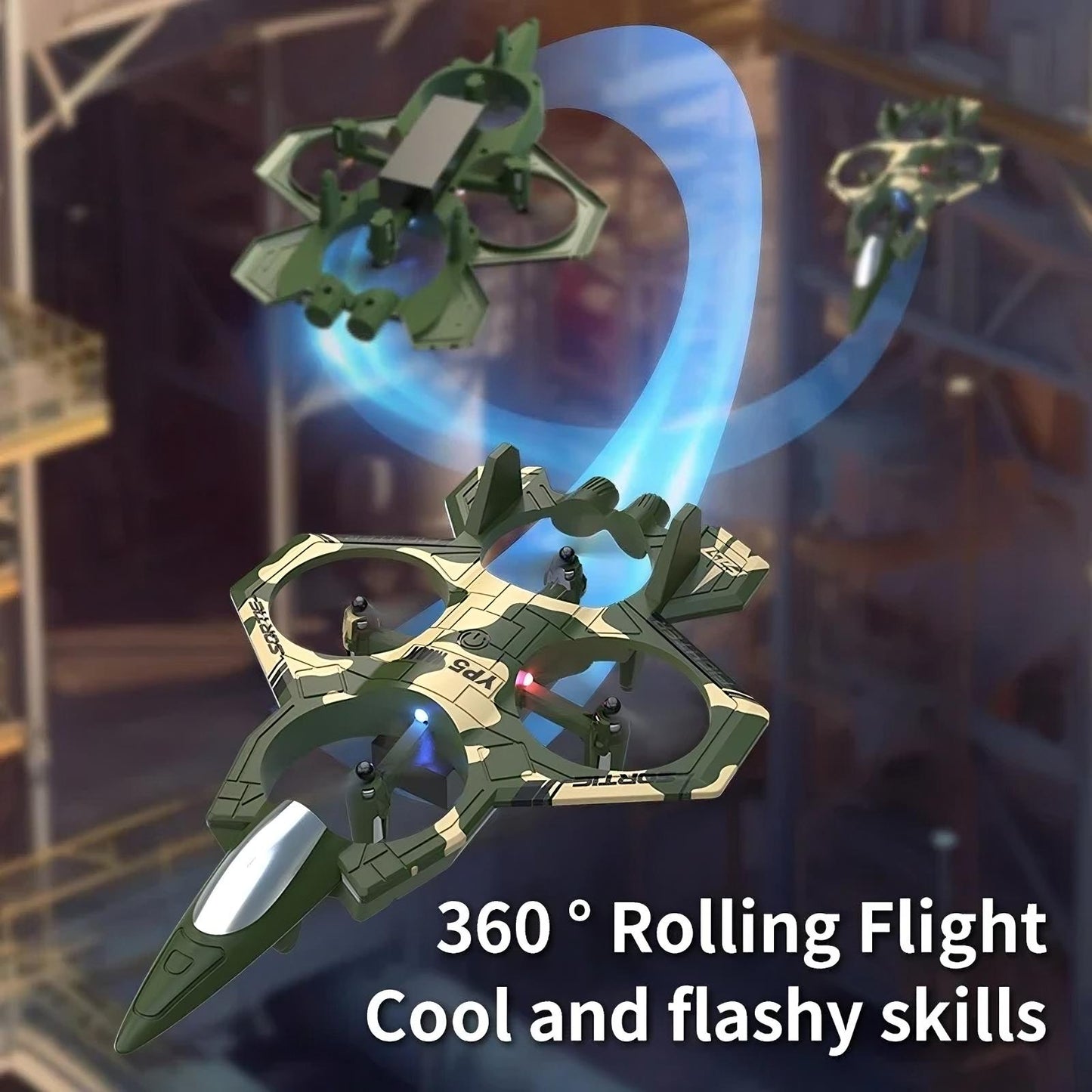 RC Foam Fighter Jet Drone with LED Lights & 360° Flips | Beginner Remote Control Airplane for Kids 8+